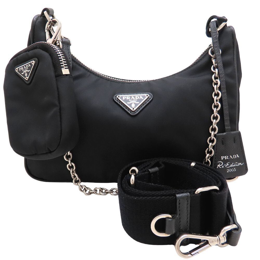 PRADA Re-Edition 2005 Re-Nylon Bag 1BH204 Shoulder NERO Women's 353416